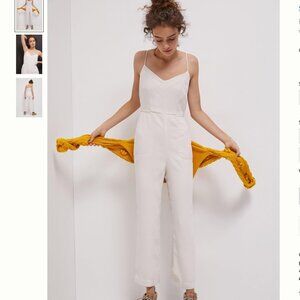 Anthropologie Maeve Minimalist Magdalena Jumpsuit Ivory (size 4)